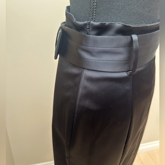 COAST Black Satin Belted Pencil Skirt - Picture 7 of 8
